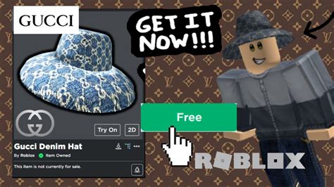 how to get gucci denim wide brim hat roblox|Gucci denim wide brim hat.